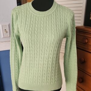 Croft & Barrow Light Green Cable Knit Sweater